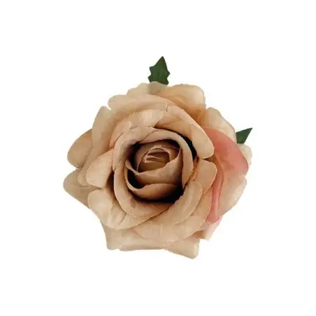 Fiori finti per decorazioni rose in tessuto di colore beige