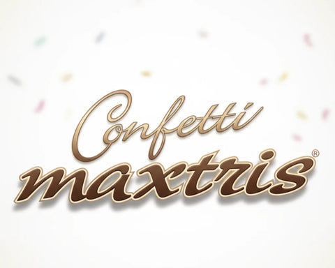 Confetti Maxtris per matrimonio, battesimo, laurea e comunione – gusti mandorla, cioccolato, pistacchio e tiramisù.