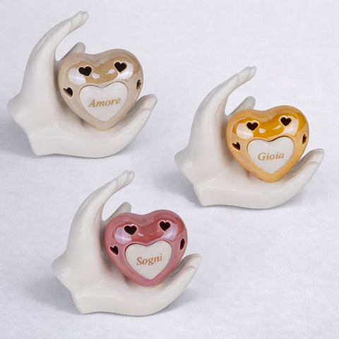 Bomboniera Lampada LED Cuore su Mano - Bomboniere Originali