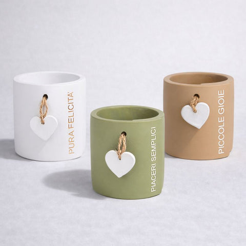 Vaso Portapiante con Cuore Pendente - Bomboniera Matrimonio Comunione