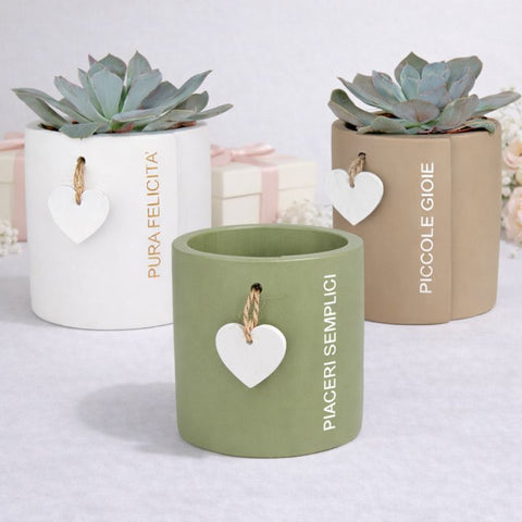 Vaso Portapiante con Cuoricino – Bomboniera Elegante ed Economica