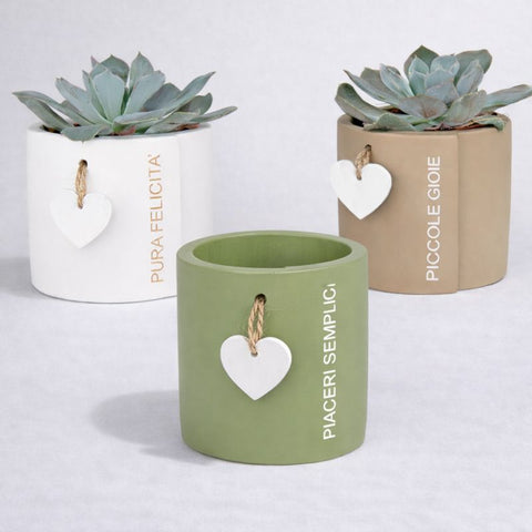 Vaso Portapiante con Cuoricino – Bomboniera Elegante ed Economica