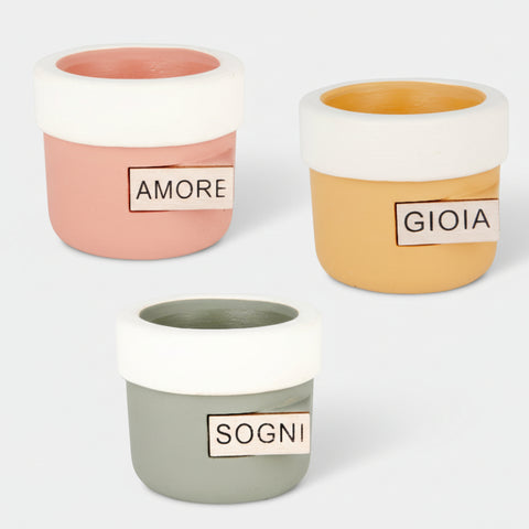 Vaso Portapiante Gioia Amore Sogni - Bomboniera Comunione Cresima