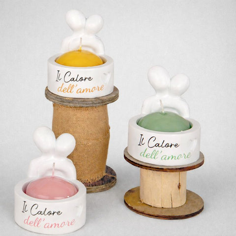 Portacandela Coppia Innamorati Sposi - Il Calore dell'Amore 6.5x7.5cm