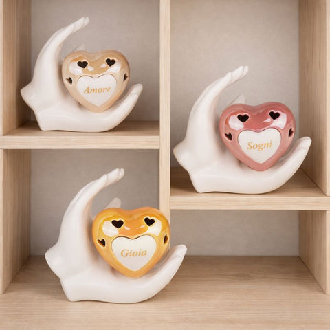 Bomboniera Lampada LED Cuore su Mano - Bomboniere Originali