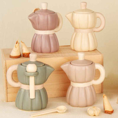 Zuccheriera Moka in Ceramica H.11 cm - Bomboniera Matrimonio 4 Colori Assortiti