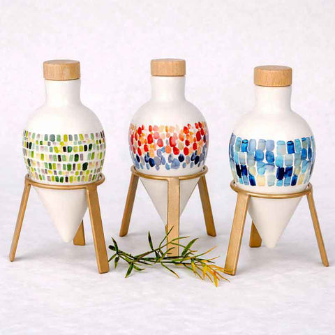 Oliera in Ceramica Decorata - Bomboniera Matrimonio 3 Decori Assortiti