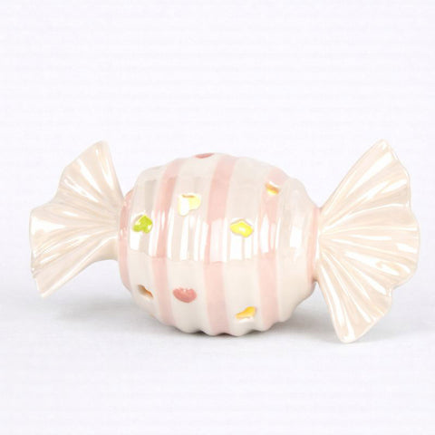 Caramella Luminosa Luce LED Porcellana Rosa - Bomboniera Battesimo Femminuccia