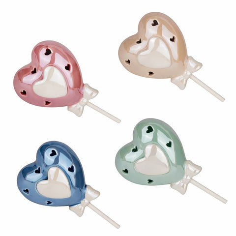 Bomboniera Cuore Luce LED Ceramica cm.14 - Bomboniera Luminosa Romantica