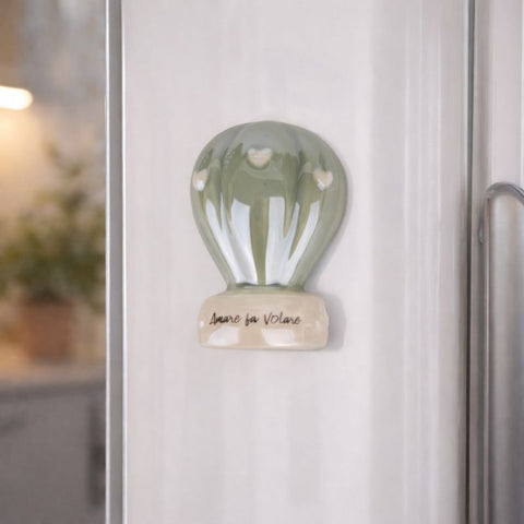 Bomboniera Mongolfiera Magnete Ceramica cm.6,5 - Bomboniera Calamita Amare