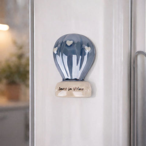 Bomboniera Mongolfiera Magnete Ceramica cm.6,5 - Bomboniera Calamita Amare