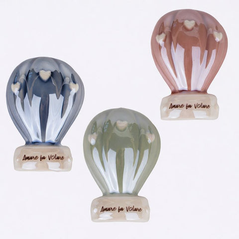 Bomboniera Mongolfiera Magnete Ceramica cm.6,5 - Bomboniera Calamita Amare