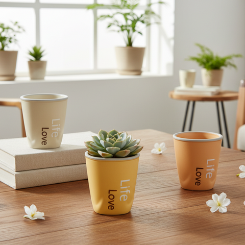 bomboniera vaso portapiante love life in porcellana
