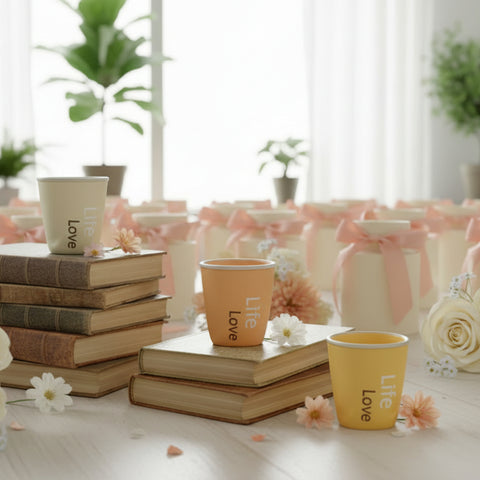 bomboniera vaso portapiante love life in porcellana
