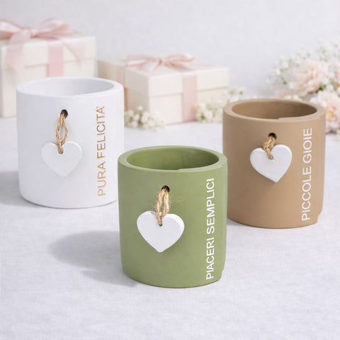 Vaso Portapiante con Cuore Pendente - Bomboniera Matrimonio Comunione