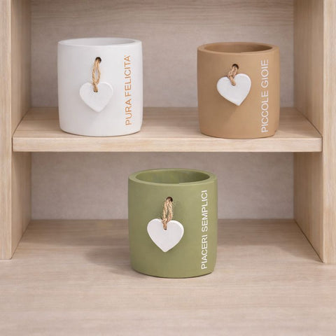 Vaso Portapiante con Cuore Pendente - Bomboniera Matrimonio Comunione