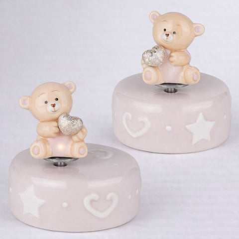 Carillon Orsetto Bomboniera Battesimo Femminuccia