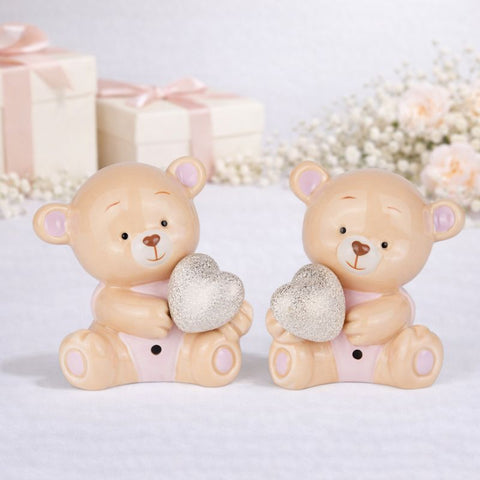 Lucette LED Orsetto Rosa - Bomboniere Battesimo Bambina