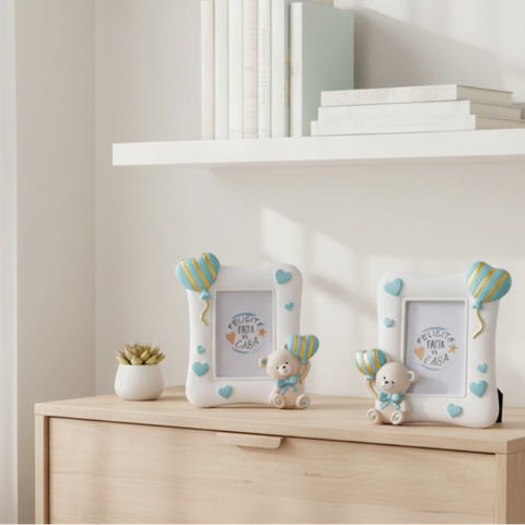 Cornice Portafoto Bomboniera Battesimo e Primo Compleanno Maschietto