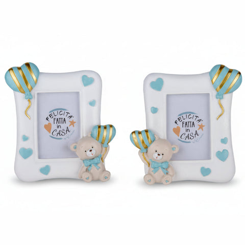 Cornice Portafoto Bomboniera Battesimo e Primo Compleanno Maschietto