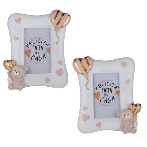 Cornice Portafoto Orsetto Bomboniera Battesimo e Primo Compleanno Bimba