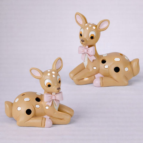 Lampada LED Cervo Rosa Traforato - Bomboniera Battesimo Femminuccia 