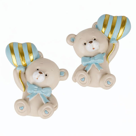 Calamita Orsetto Bomboniera Nascita Bimbo con Palloncino Cuore