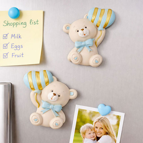 Calamita Orsetto Bomboniera Nascita Bimbo con Palloncino Cuore