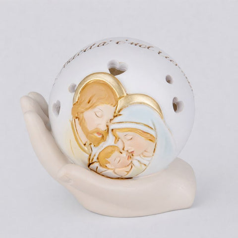 Sfera Luminosa LED Sacra Famiglia - Bomboniera Battesimo Comunione Cresima