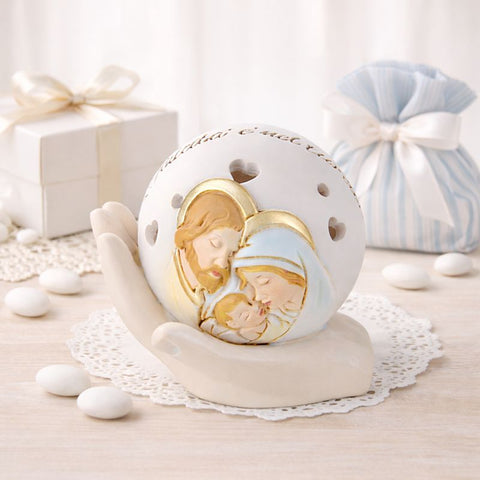 Sfera Luminosa LED Sacra Famiglia - Bomboniera Battesimo Comunione Cresima