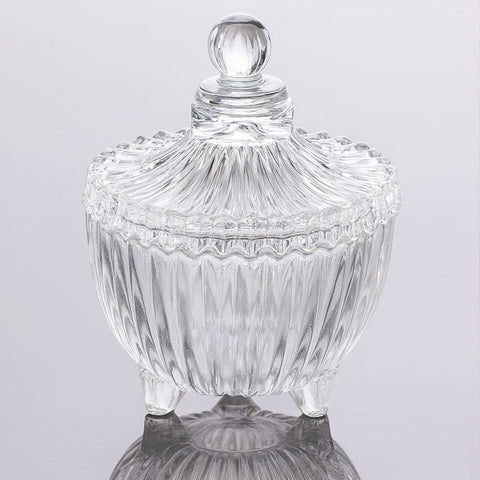 Barattolo Portacaramelle in Vetro Cristallo con Coperchio – Contenitore Elegante per Dolci e Decorazioni