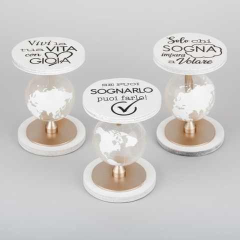Bomboniera Mappamondo Girevole con Frasi Ispiratrici – Idea Originale per Eventi