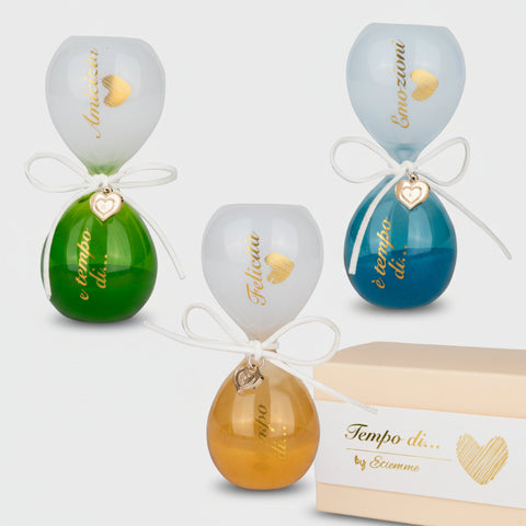 Bomboniera Clessidra con Frase Motivazionale e Cuore