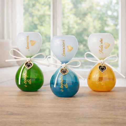 Bomboniera Clessidra con Frase Motivazionale e Cuore