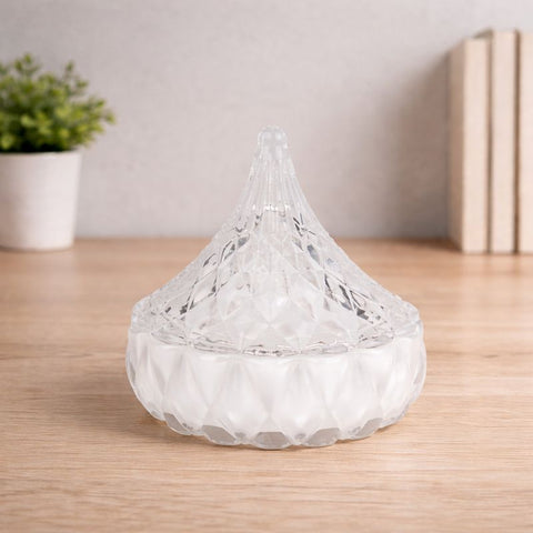 Bomboniera in Vetro con Coperchio a Piramide – Scatola Decorativa Elegante per Matrimonio e Anniversari