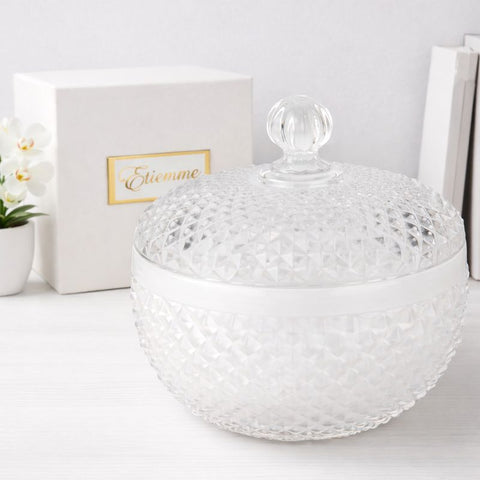 Scatola Tonda in Vetro Cristallo – Bomboniera Elegante per Eventi Speciali