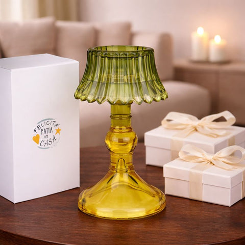 Portacandele in Vetro Bicolore Bomboniera Originale Matrimonio