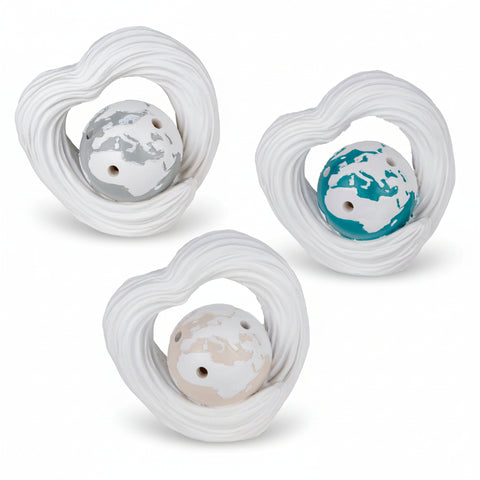 Bomboniera cuore con luce LED e mappamondo, bomboniera originale tema viaggio per matrimonio e comunione