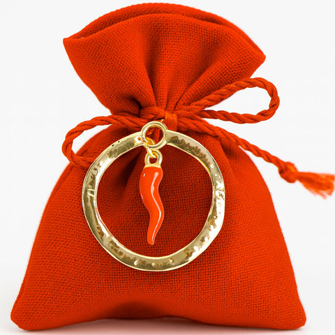 Bomboniera Laurea con Ciondolo Corno Portafortuna 3.5 cm