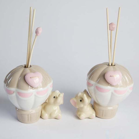 PROFUMATORE MONGOLFIERA CON ELEFANTE BOMBONIERE PER BATTESIMO