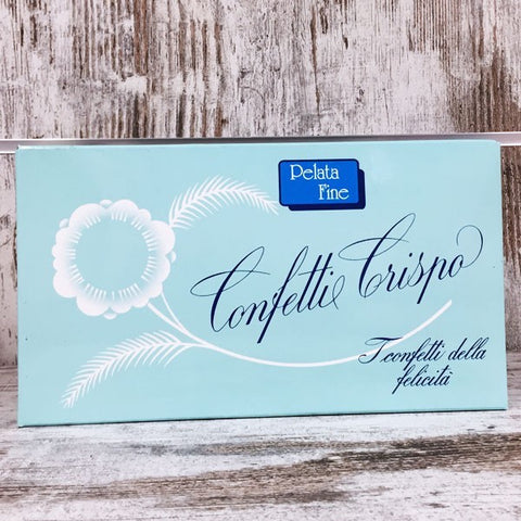 CONFETTI CRISPO PELATA FINE CELESTE BATTESIMO NASCITA MASCHIETTO