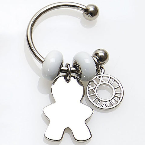 PORTACHIAVI BOMBONIERE BIMBO IN METALLO IDEE BATTESIMO