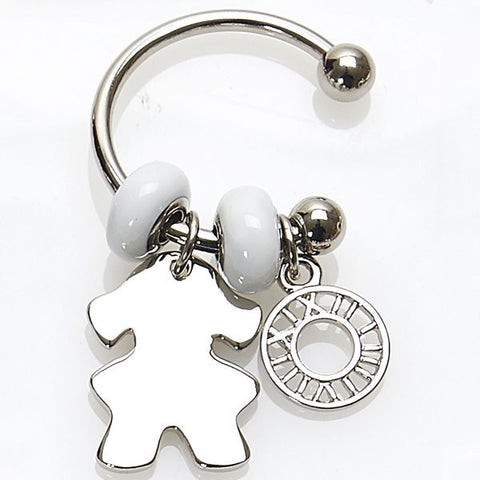 BOMBONIERE BATTESIMO PORTACHIAVI IN METALLO BIMBA ORIGINALI