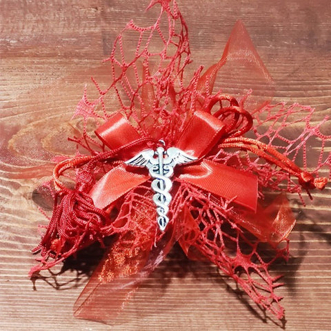 Caduceo bomboniera simbolo farmacia e medicina laurea