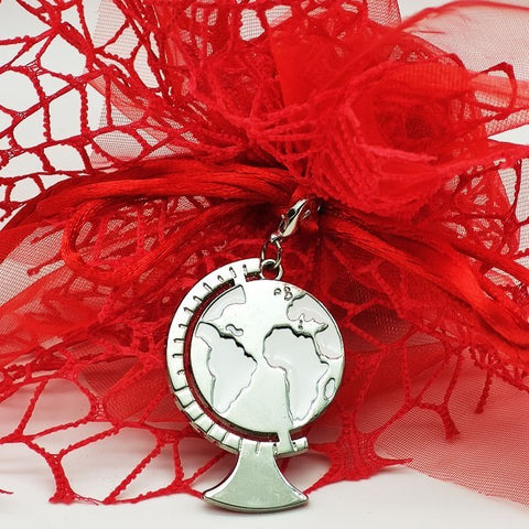 Ciondolo mappamondo bomboniere tema viaggio