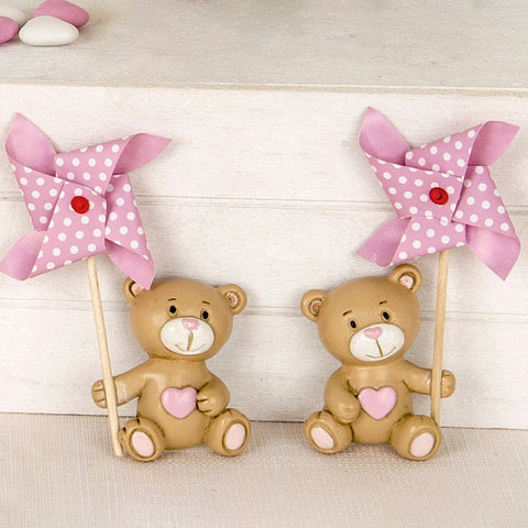 Calamite Orsetto Battesimo con Girandola Bomboniere Femminuccia