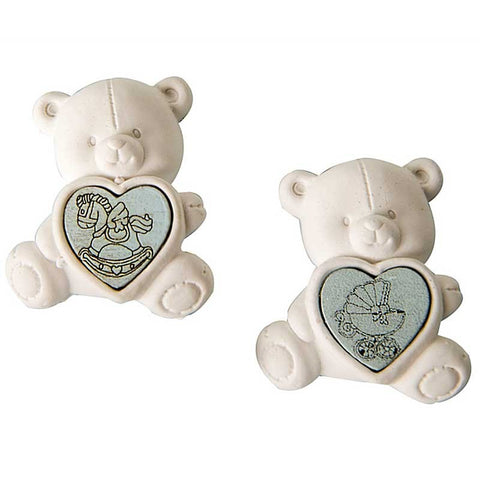 Gessetti Orsetto con Cuore Bomboniere Nascita Bimbo