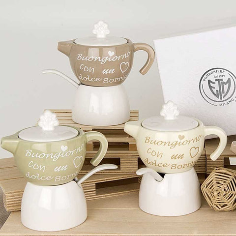 Zuccheriera Ceramica Moka con Frase Bomboniere Matrimonio Utili