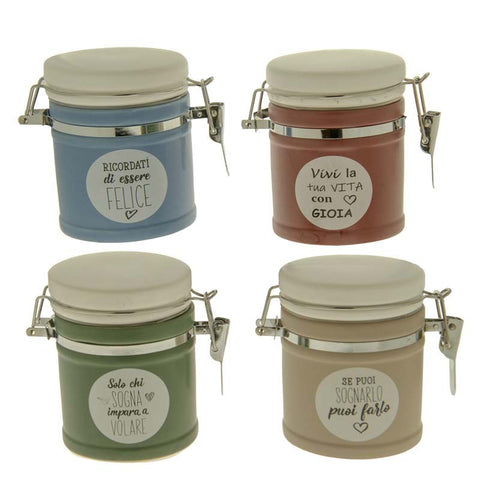 vasetti a chiusura ermetica bomboniere barattoli colorati con