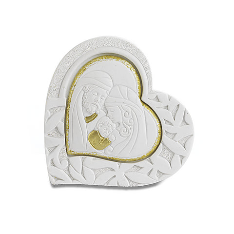 CUORE SACRA FAMIGLIA 8CM RESINA